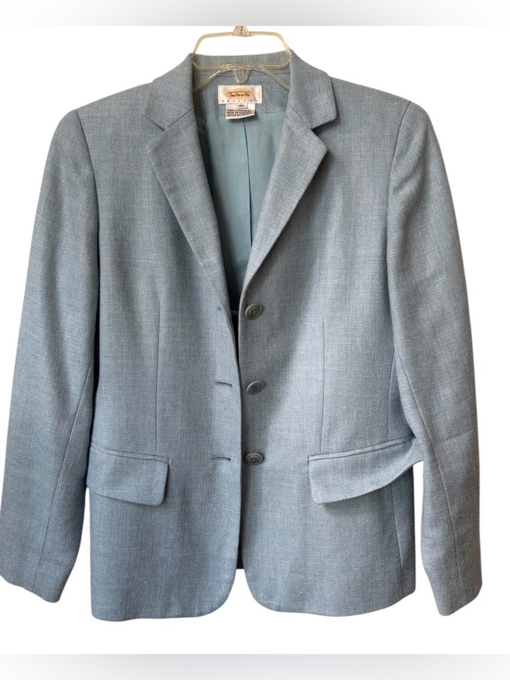 Talbots Women's Blue Tailored Blazer Single-Breasted wool,silk,linen blend sz 6P